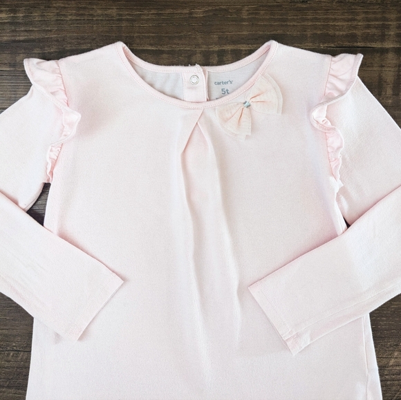 Carter's Pink Bow Tee Shirt - Picture 1 of 8
